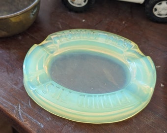 Pernod Brothers Fils Oval Ouraline Ashtray Uranium Glass