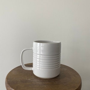Pepo Ceramics Groove Beer Stein/ Extra large mug- gloss white