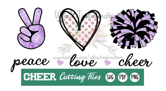 Peace Love Cheer Svg Png Pdf Cut File Etsy