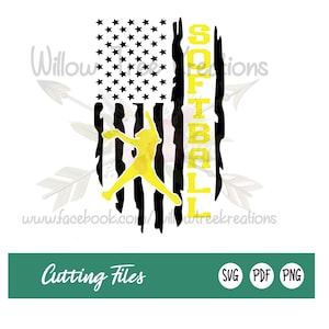 Softball Tattered Flag Pitcher SVG/svg/cut file/png/silhouette/cricut/digital/instant download