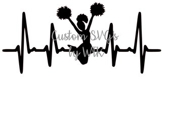 Cheer Heart Beat SVG/SVG File/Cheer decal/Cheerleading