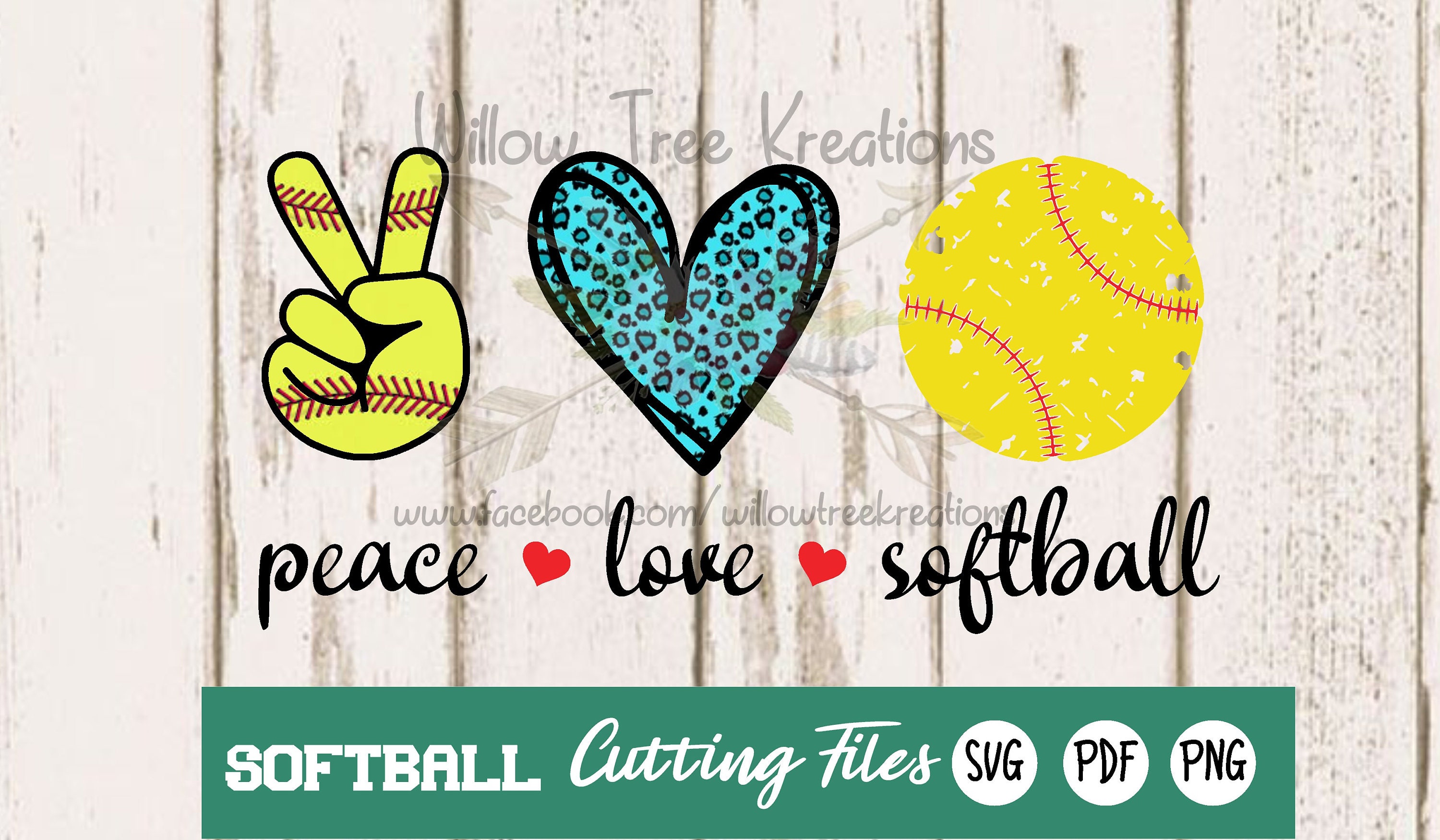 Peace Love Softball Svg Png Pdf Etsy