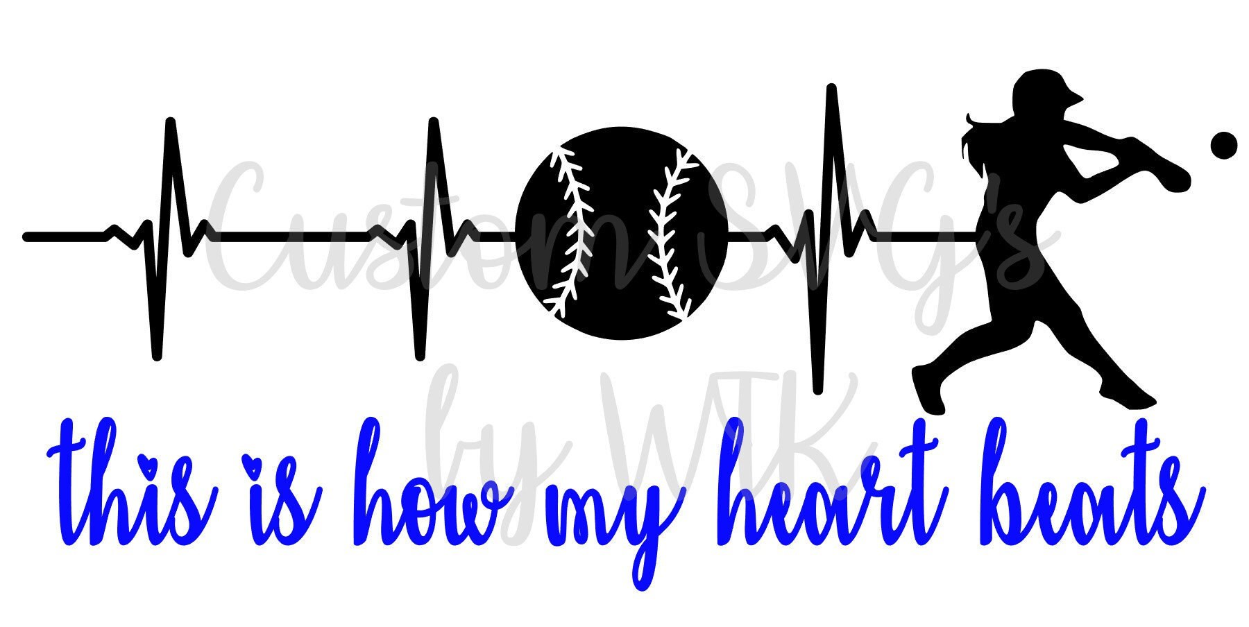 Craft Supplies & Tools Softball Pitcher Heartbeat SVG File,Softball EKG