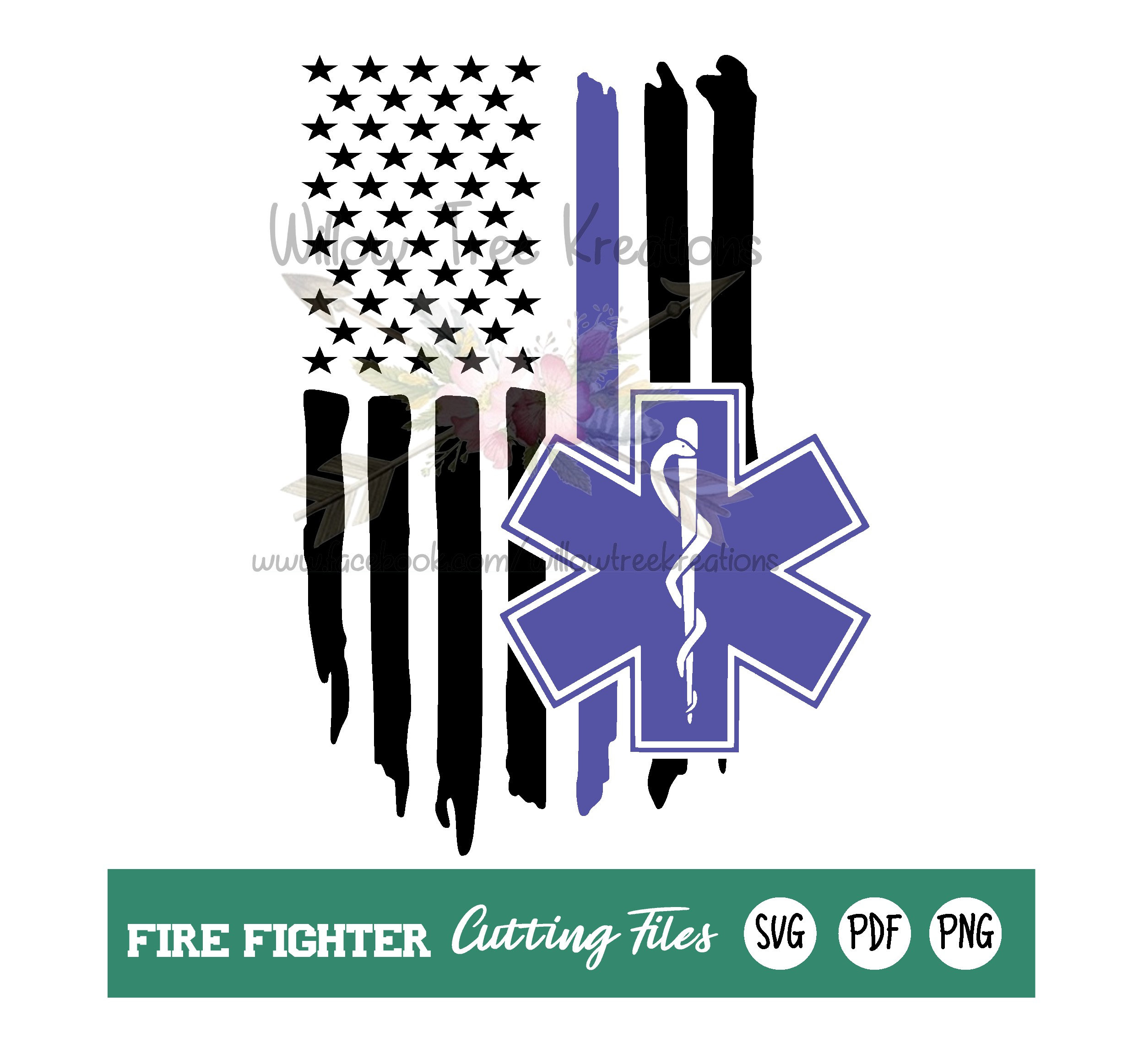 Ems/medical Emblem With Tattered Flag/svg/png/pdf/cut File Etsy