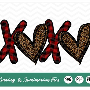 Valentine XOXO kariert/Gepard/Sublimation/Digital/Grafik/Instant Download/