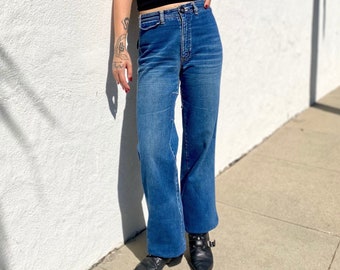 Vintage BON BON Denim Jeans, Cotton High Rise Jeans, Medium Wash 80s Denim, Womens Vintage Denim, 80s Jeans, Boot Cut Flare, Size 24 Waist