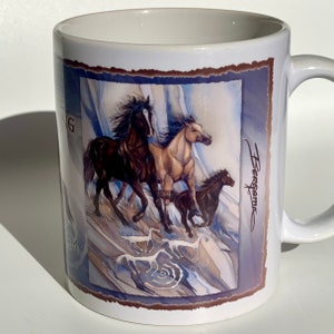 Vintage Mug with HORSES, Vintage Coffee Mug, Horse Lover Gift, Gift Mug, Vintage Drinkware, Vintage Home Decor, Mojo Dojo Casa House image 4