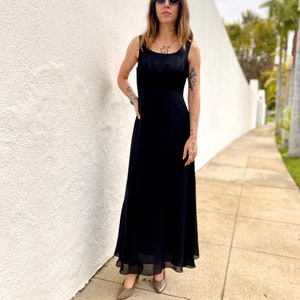 Sukienka typu slip w stylu vintage z lat 90., sukienka na specjalne okazje, sukienka vintage, formalna suknia wieczorowa, długa sukienka na bal maturalny lub imprezę w stylu black tie, rozmiar 4