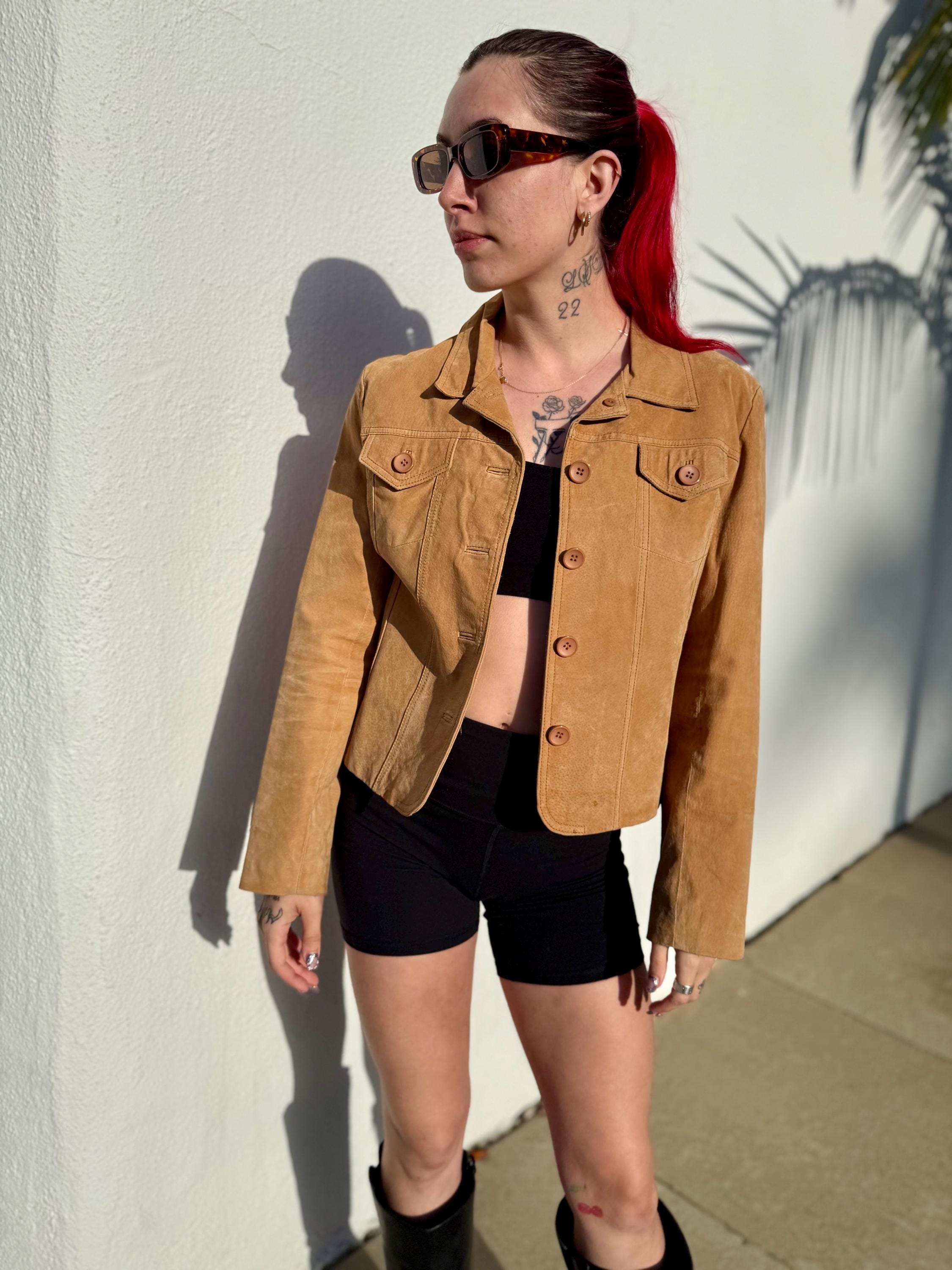 Cropped Suede Jacket - Etsy