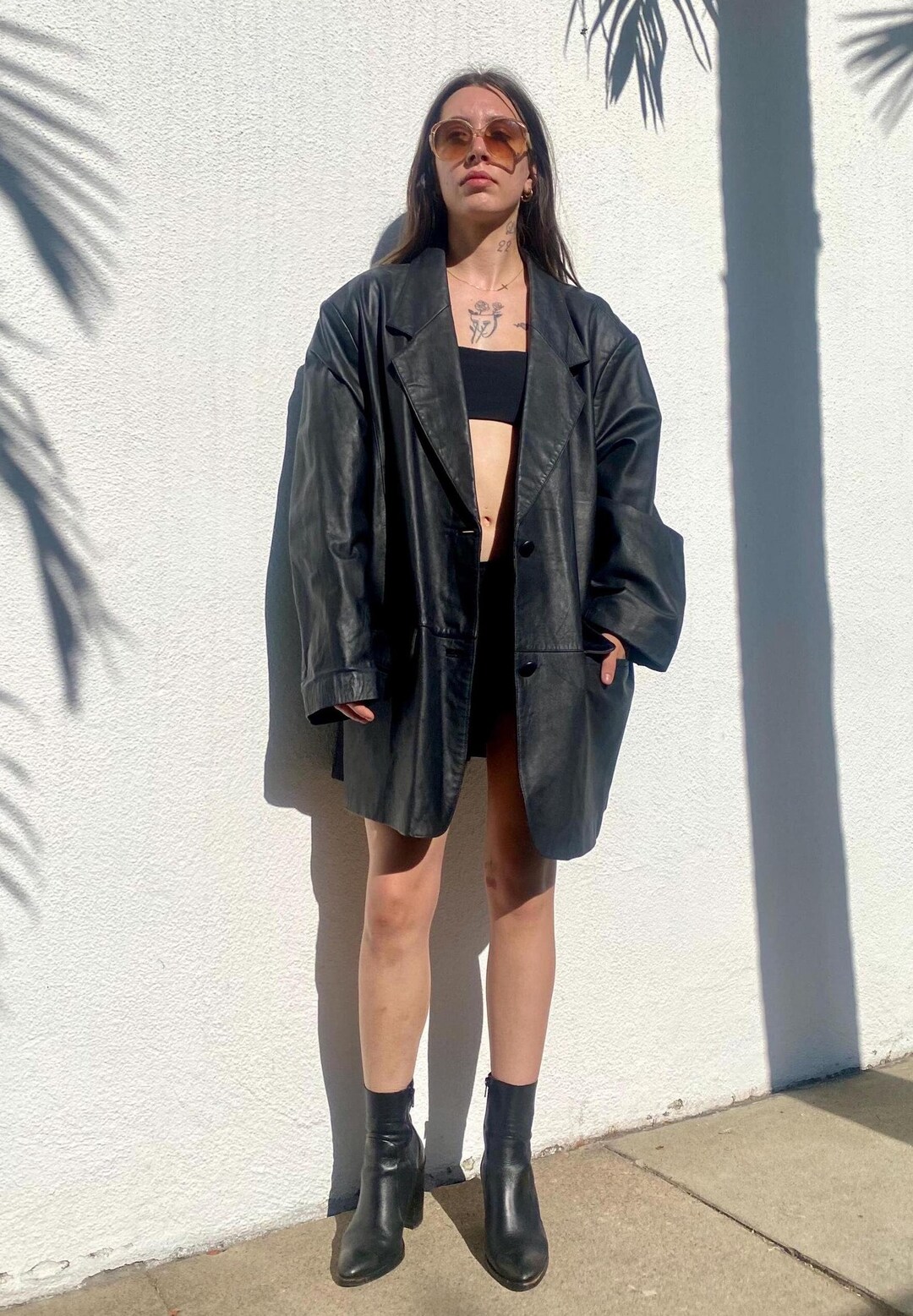 90s Wool blend Oversized blazer| Vintage Unisex blazer| Minimalist Chic Suit Jacket