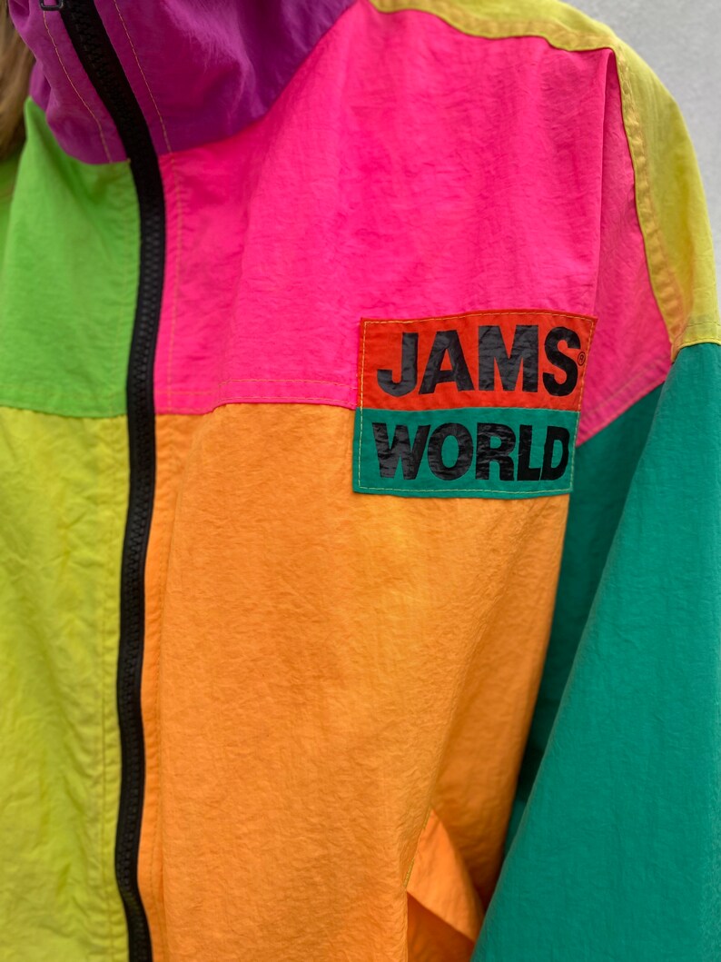 Vintage 80s Neon Jacket Honolulu Hawaii Retro Windbreaker Etsy