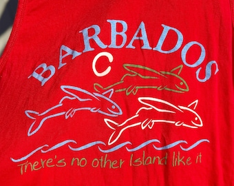 Camiseta sin mangas vintage de Barbados / Camiseta turística Island Fever