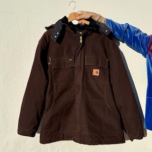 Vintage Carhartt Duck Vest Large Tall Brown Full Zip Sherpa