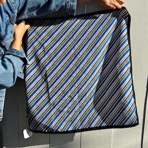 Vintage Blue White Striped Scarf