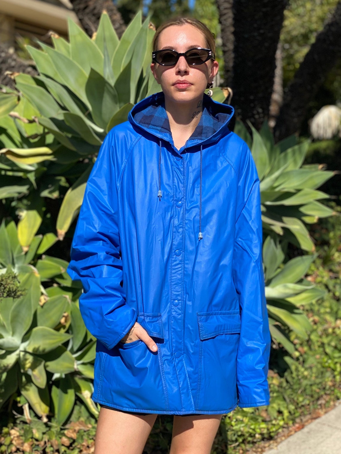 Vintage 90s Blue Woolrich Raincoat Womens Woolrich Raincoat Etsy