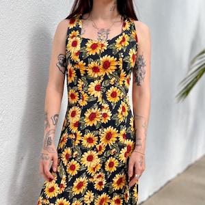 Midi Sunflower Dress - Etsy