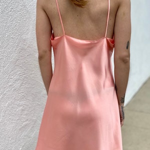 Vintage 90s/Y2K Pink Satin Slip, Slip Dress, Vintage Lingerie, Satin Slip, Satin Dress, Y2k Dress, 90s Slip, Minimalist Dress, Size Medium image 5