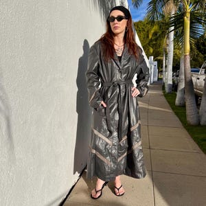Montgomery Ward Leather Trench Coat - Etsy