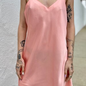 Vintage 90s/Y2K Pink Satin Slip, Slip Dress, Vintage Lingerie, Satin Slip, Satin Dress, Y2k Dress, 90s Slip, Minimalist Dress, Size Medium image 4