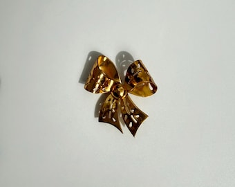 Broche de lazo dorado vintage / Pin llamativo / Lazo coleccionable