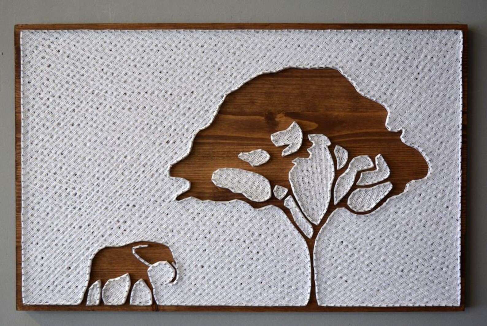 String Art Elephant Cute Elephant Decor Elephant Artwork Etsy