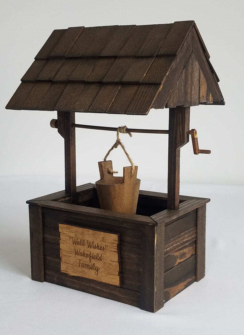 Small Personalized Wishing Well With Bucket Stained or Etsy