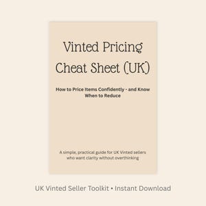 UK Vinted Pricing Spickzettel - Selbstbewusster Pricing-Planer (Instant PDF Download)