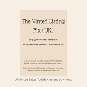 Vinted Listing Fix UK Ratgeber – Titel, Fotos, Preisvorlagen (PDF-Download)