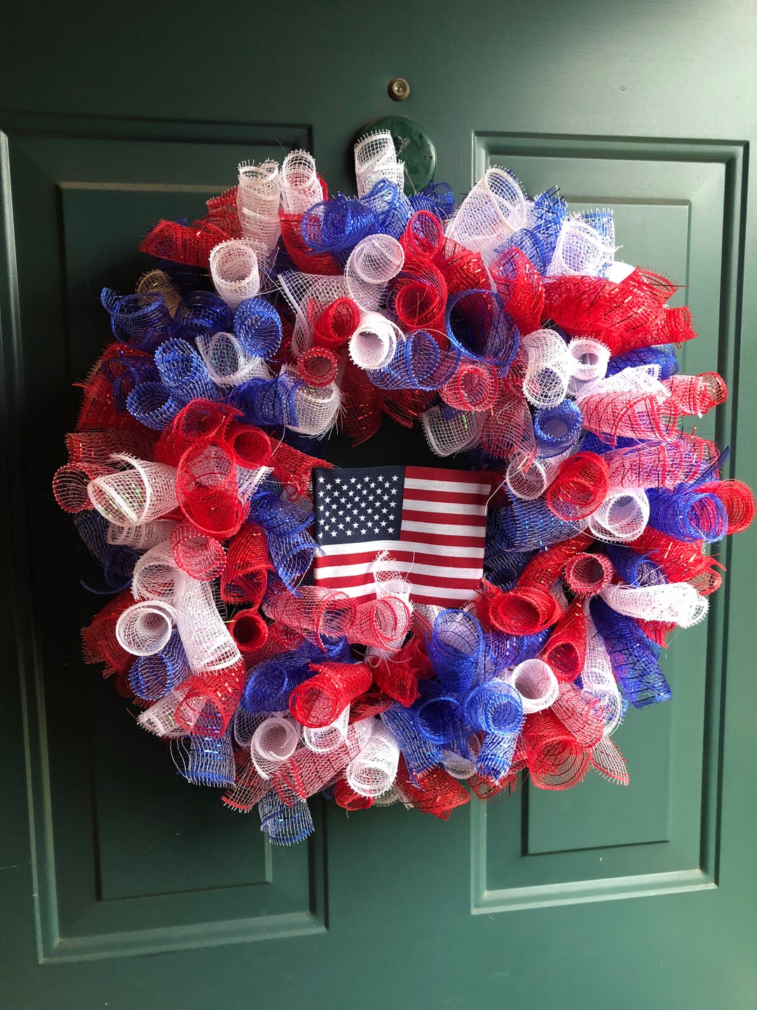 Red, White, Blue, Wreath Fourth of July Patriotic, USA, America