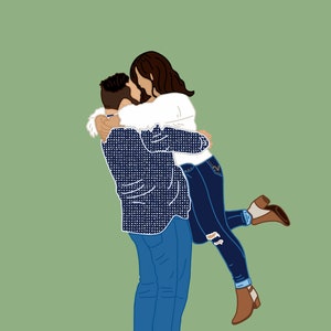 Two People Custom Portrait from Photo | Digital Download image 3