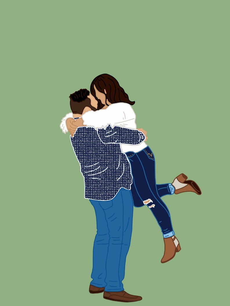 Two People Custom Portrait from Photo | Digital Download image 3