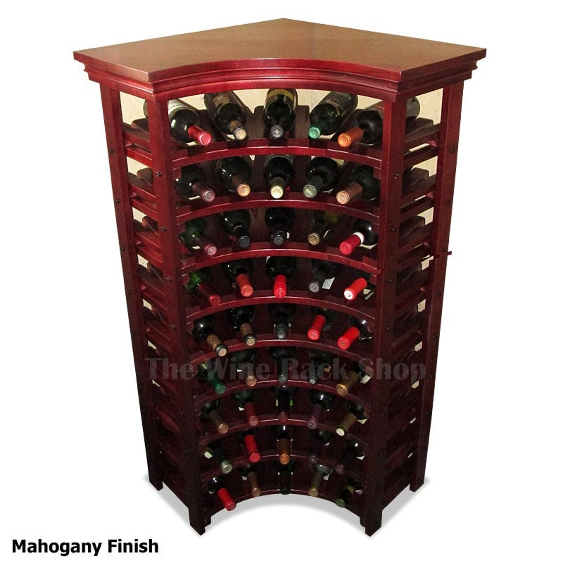 Corner Wine Rack With Tabletop Wood wine storage rack for 45 Etsy