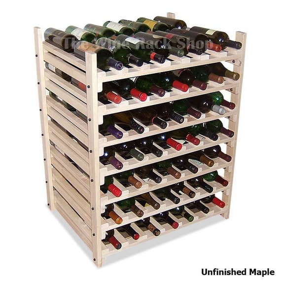 98 Bottle Double Deep Wine Rack solid Maple wood with Etsy