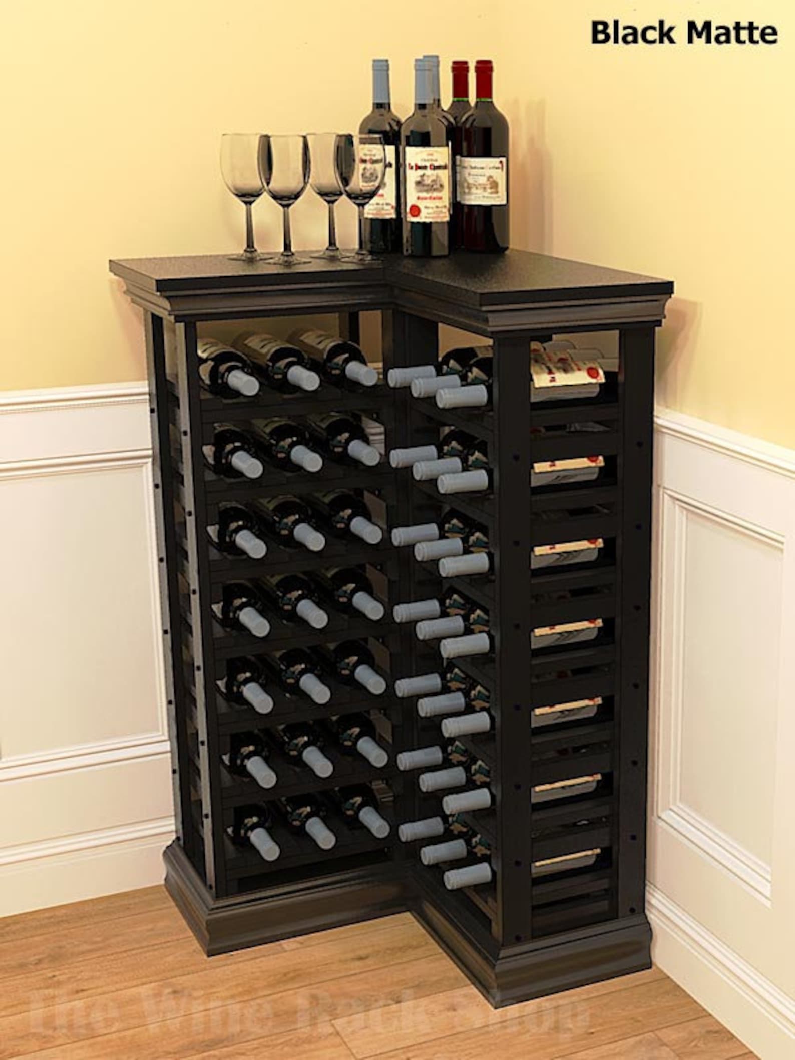 Corner Wine Rack Wood wine rack storage for 42 bottles Etsy