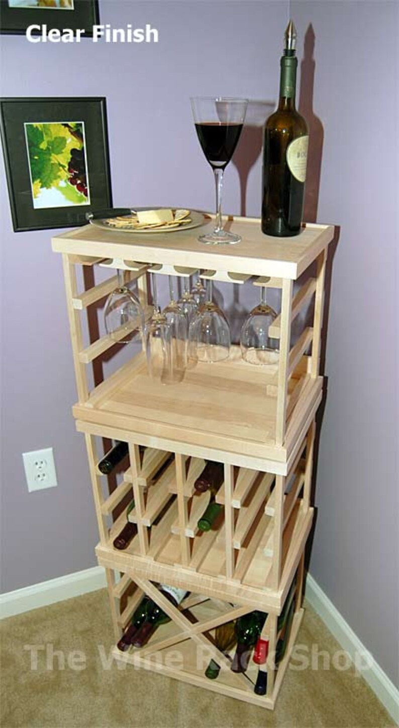 Stackable Bin Wine Rack Storage for 14 Bottles All Solid Etsy