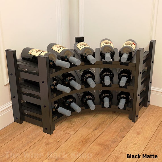 Small corner wine rack for counter or table top or floor Etsy