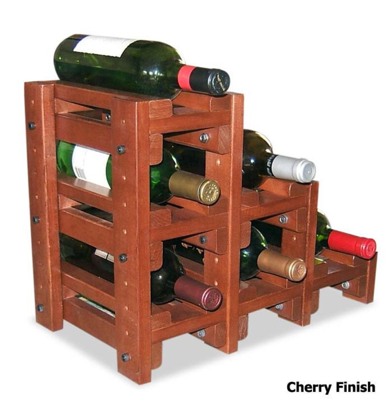 6 Bottle Countertop Waterfall Wine Rack Solid Maple Wood Etsy