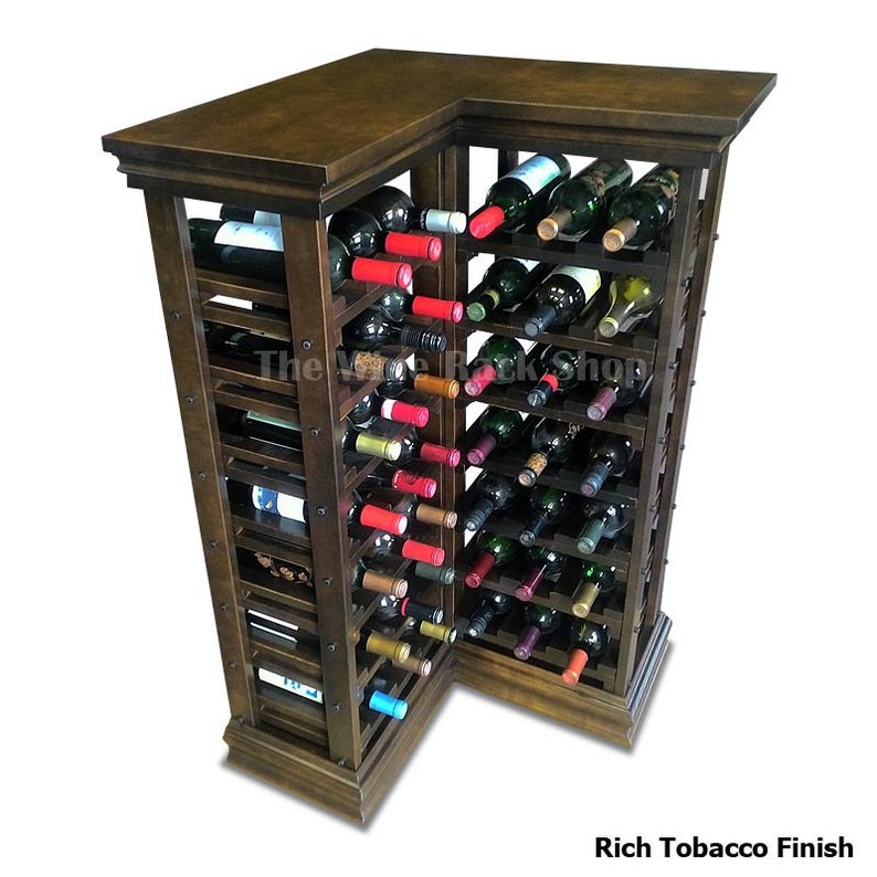 Corner Wine Rack Wood wine rack storage for 42 bottles Etsy