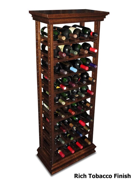 Wooden Wine Rack Storage For 36 Bottles With Solid Wood Top And Cabinet Style Baseboard All In Maple Finish Options Available
