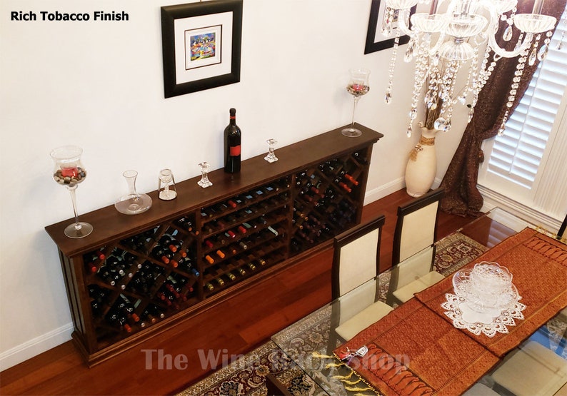 Wood Wine Buffet Table dining room wine tasting table Black Etsy