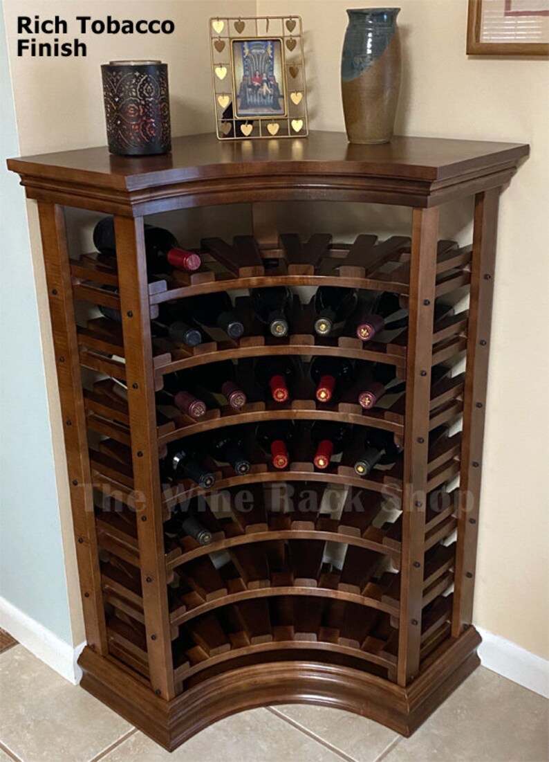 35 Bottle Corner Wine Rack With Top and Baseboard radius Etsy