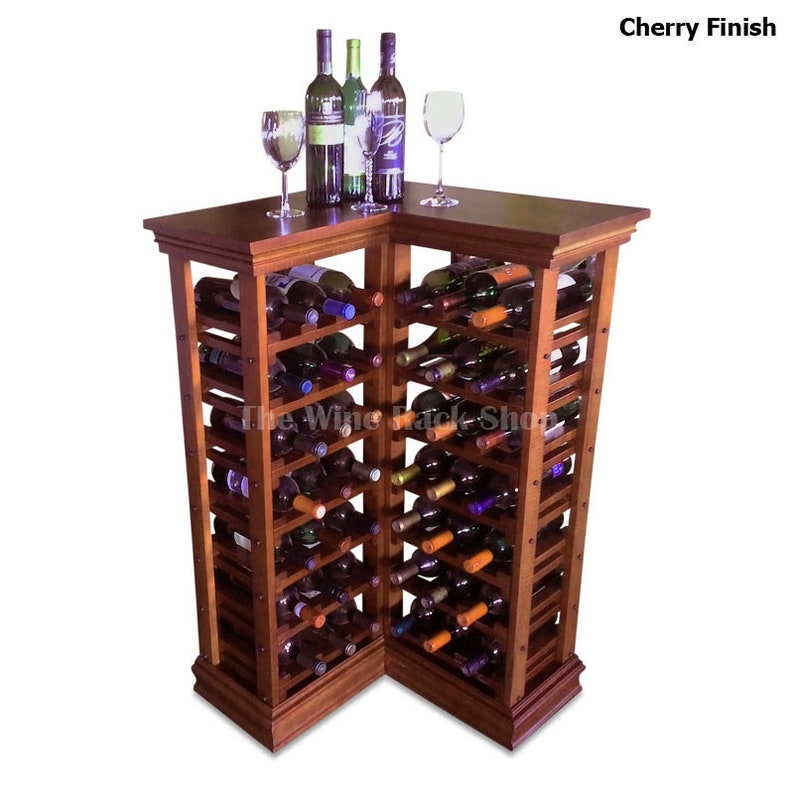 Corner Wine Rack Wood wine rack storage for 42 bottles Etsy