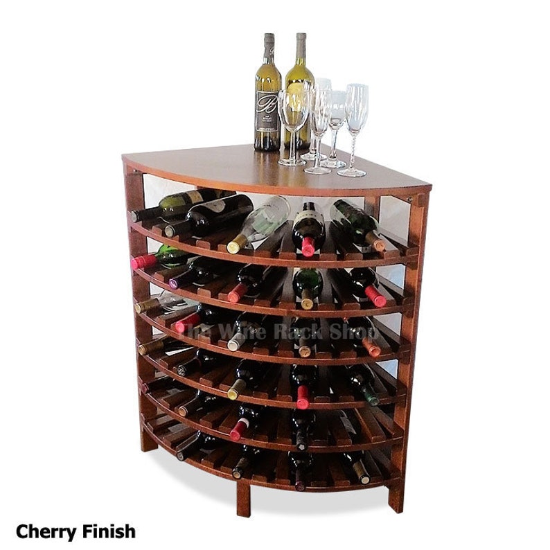 round wooden wine rack