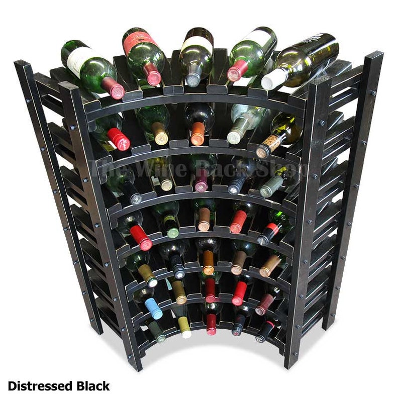 35 Bottle Corner Wine Rack curved true radius shelves solid Etsy