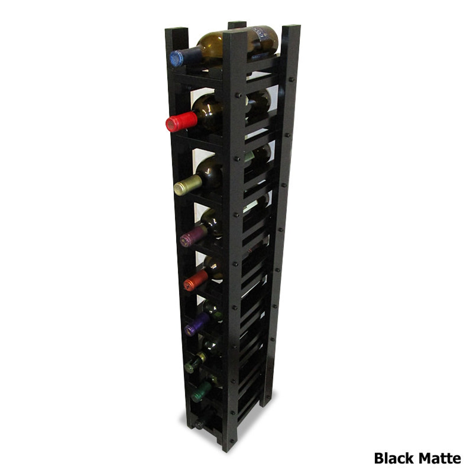 Single Column Wood Wine Rack Fit this narrow rack into that Etsy