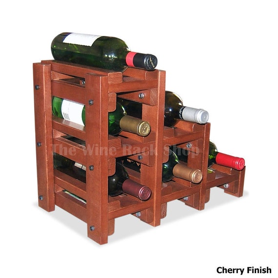 6 Bottle Countertop Waterfall Wine Rack Solid Maple Wood Etsy