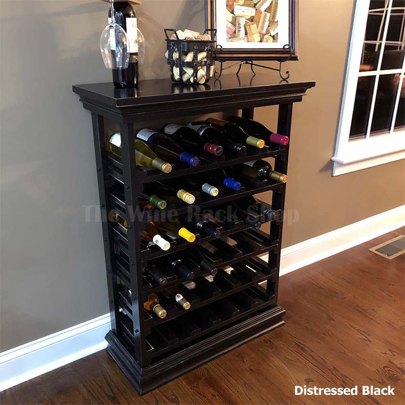 36 Bottle Maple Wine Rack With Top and Baseboard solid wood Etsy