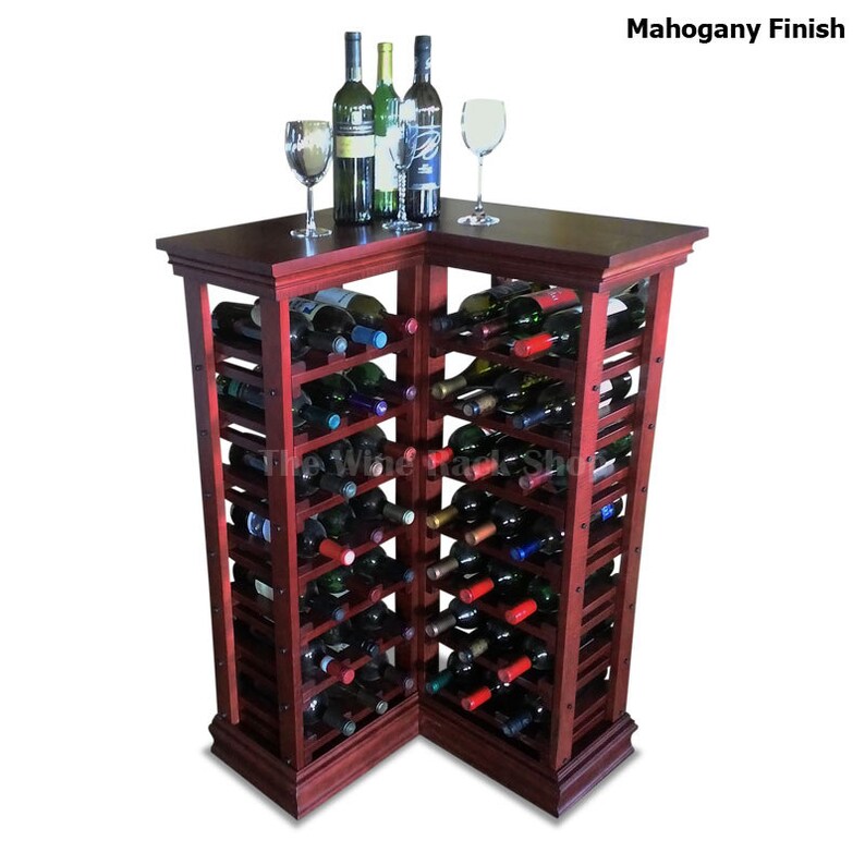 Corner Wine Rack Wood wine rack storage for 42 bottles Etsy