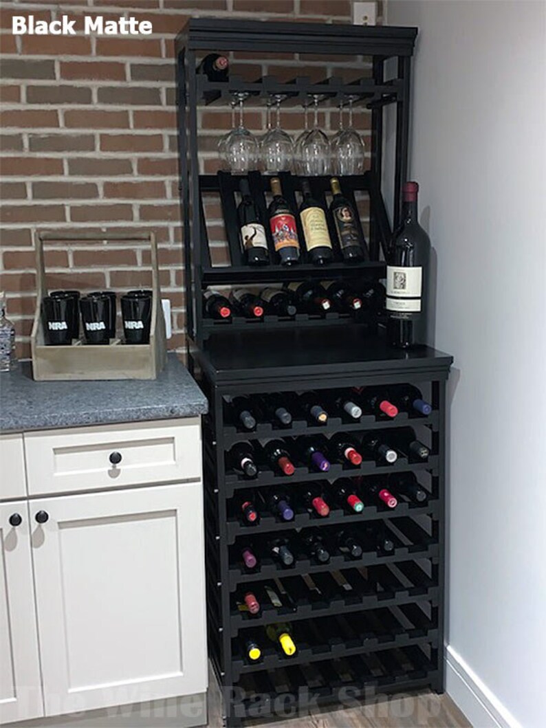 Maple Wine Rack Hutch WIth Tabletop Storage for 102 bottles Etsy