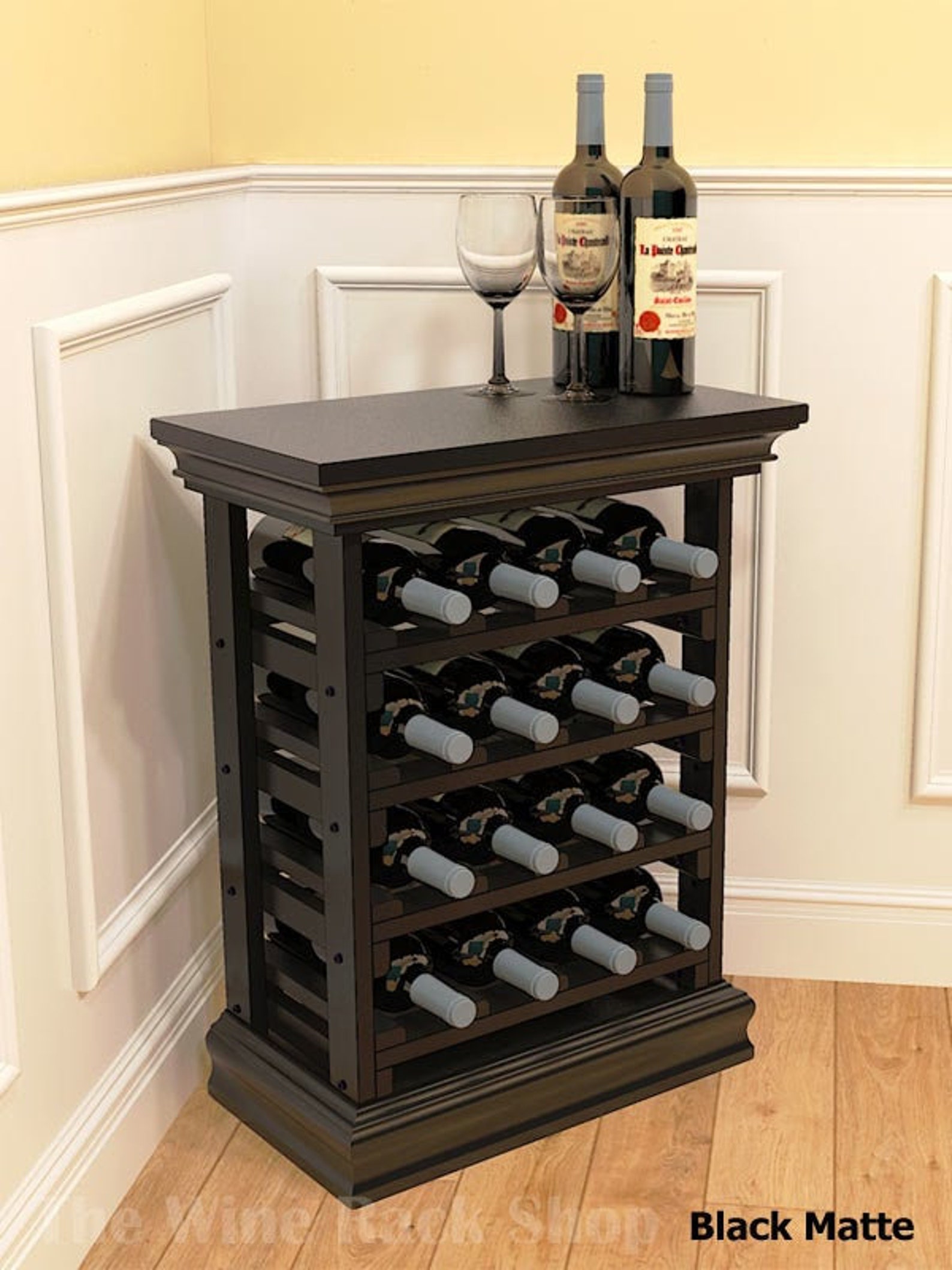 Small Wood Wine Rack With Top and Baseboard a decorative Etsy